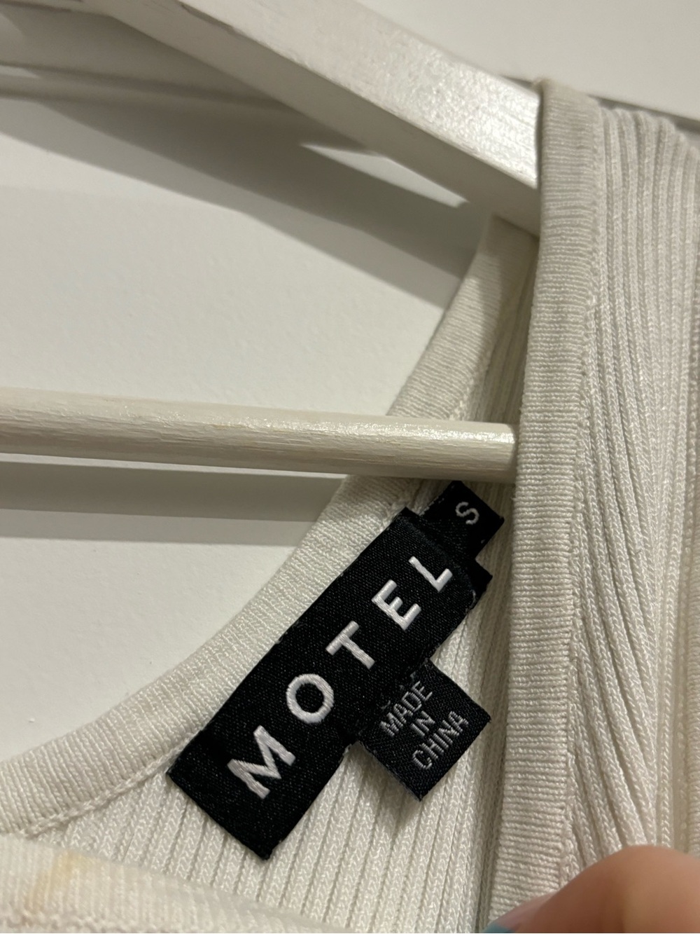 Motel Rocks One-Shoulder Ribbed Tank Top - White - Picture 2 of 2